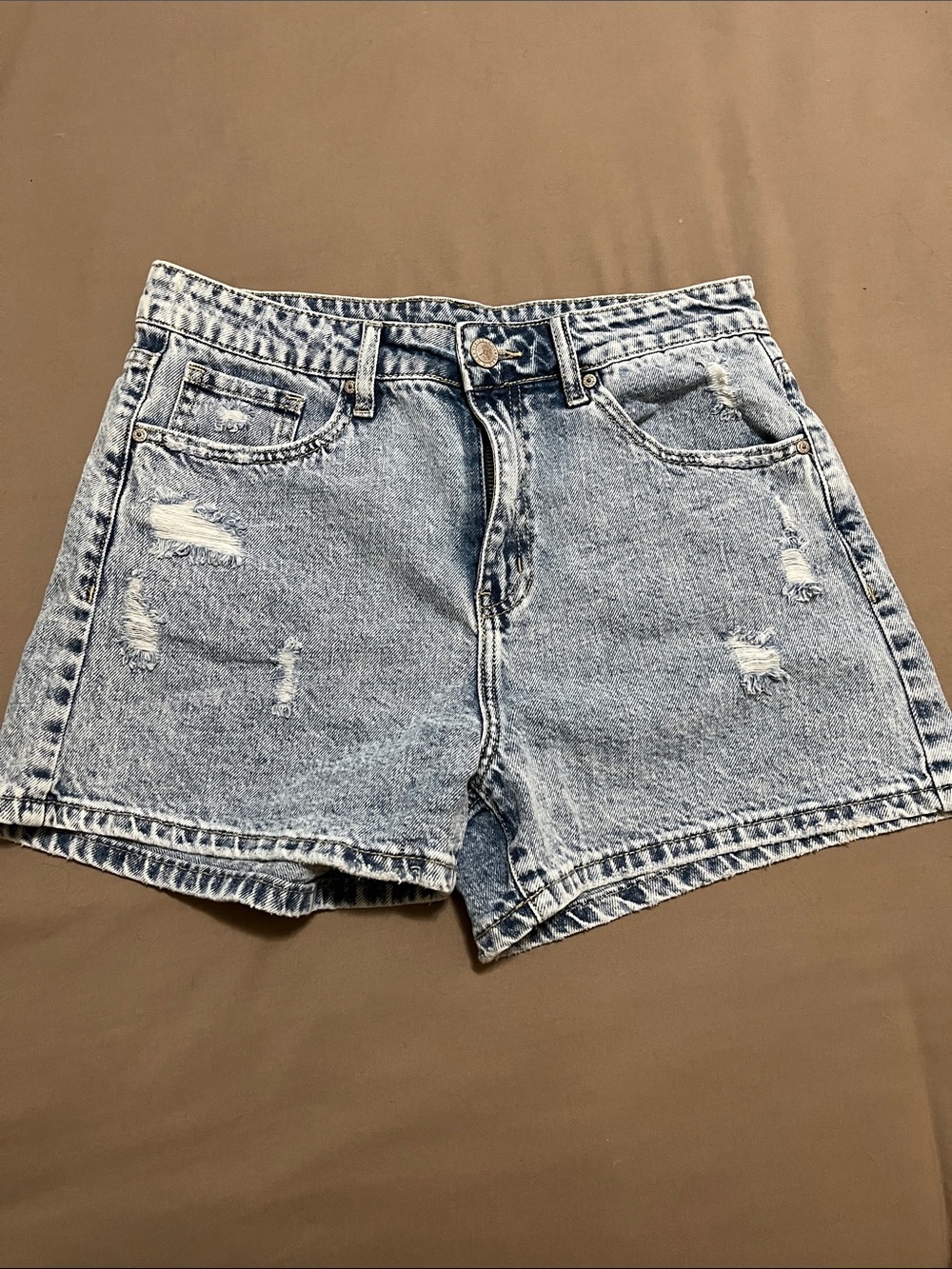 Women’s Distressed Denim Jean Shorts - Light Blue